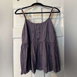 Torrid Purple Eyelet Babydoll Tank Top